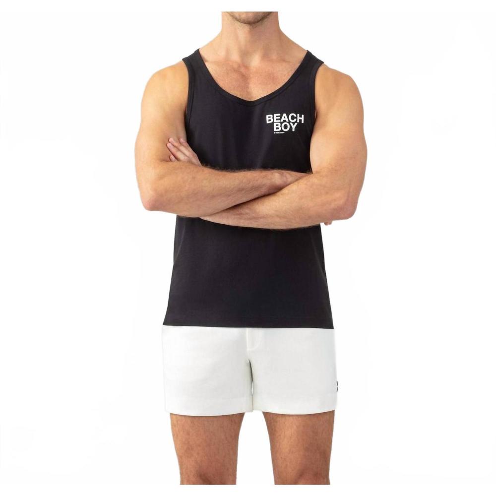 NEW RON DORFF organic cotton beach boy tank top in black